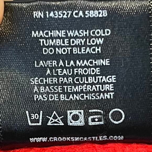 Men's Crooks and Castles Masked Medusa Graphic Pullover Hoodie Red Size M - Picture 8 of 9